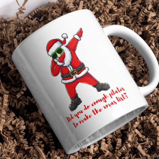 Santa Dabbing and asking if we've sone enough Pilates to make his Xmas list
