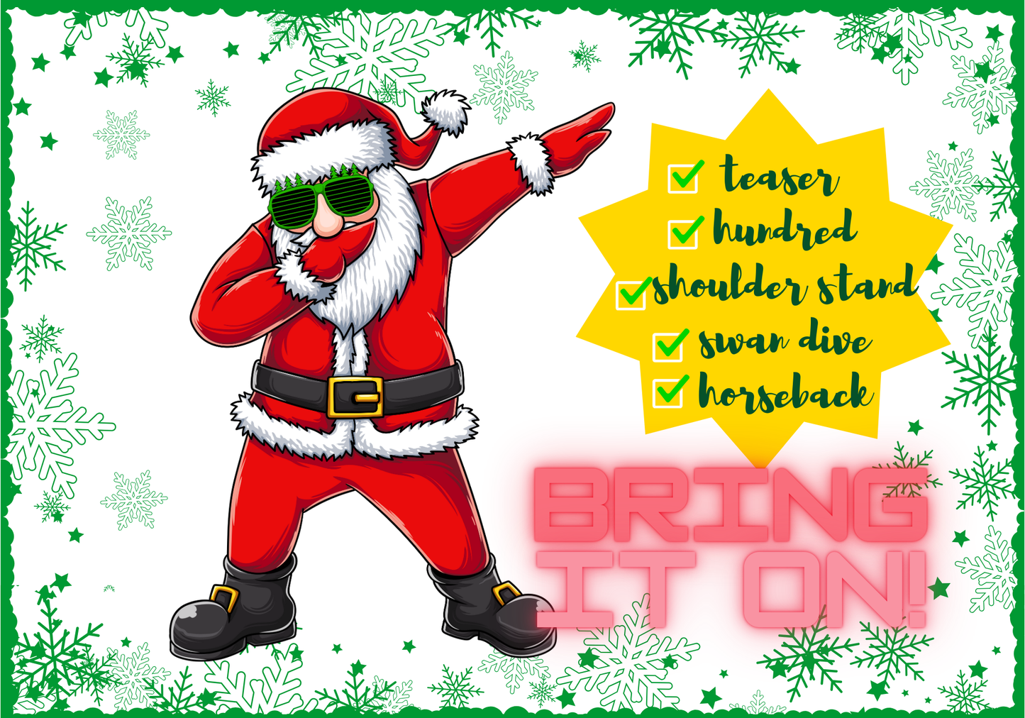 Pilates Inspired Christmas Cards - Pack of 8 Unqiue Designs