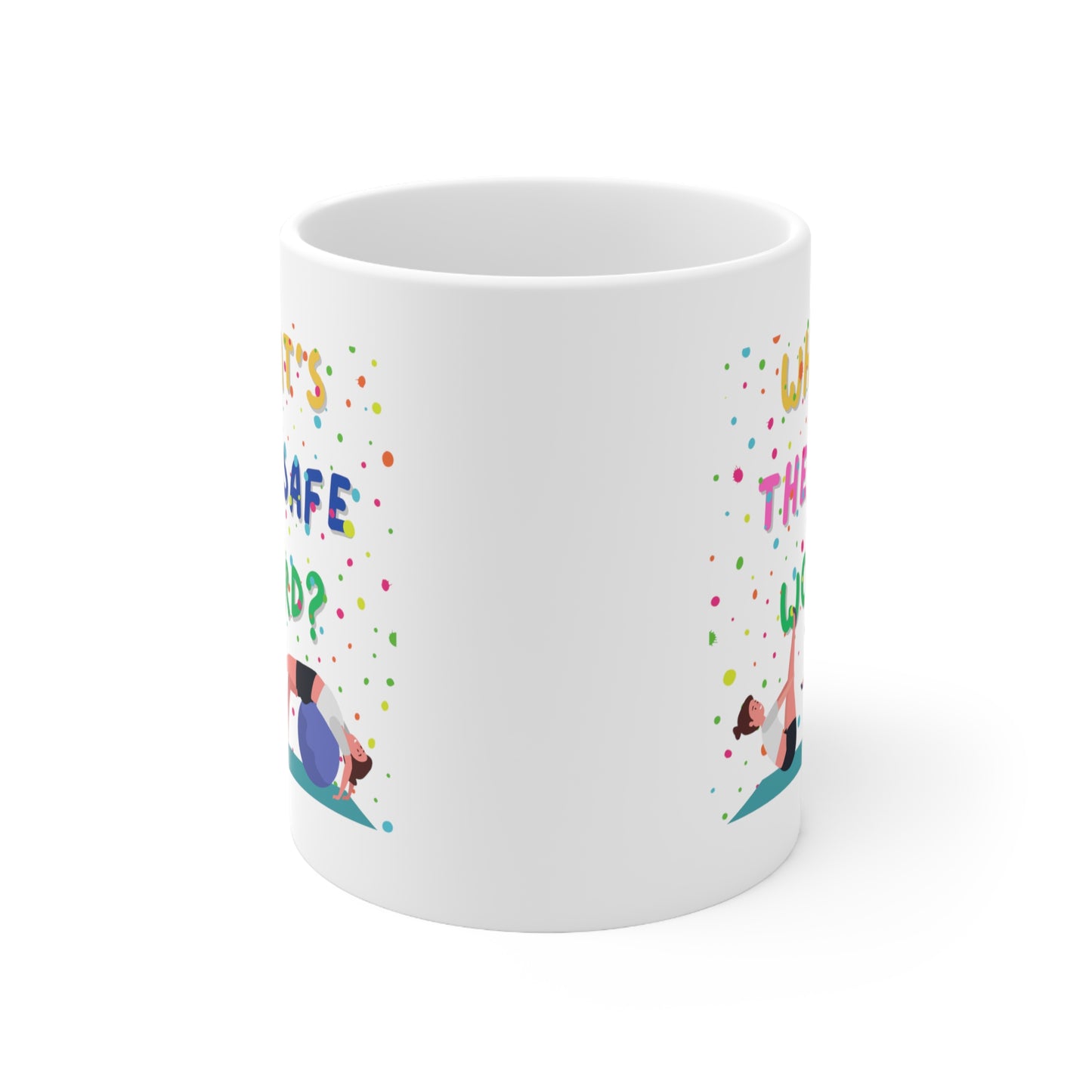 "Funny Exercise Mug - 'What's the Safe Word?'" - Ceramic Coffee Cups, 11oz, 15oz