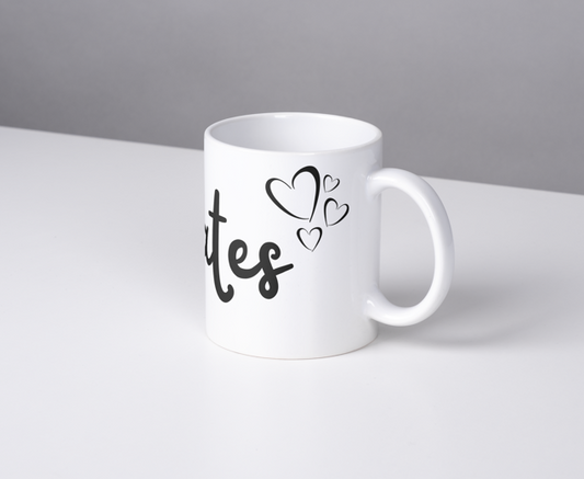 Pilates Coffee Mug: PILATES WITH BLACK HEARTS MUG