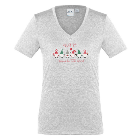 Pilates Brings Joy to the World - Xmas Tee - Women's V Neck