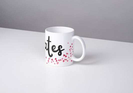 Pilates Coffee Mug: PILATES WITH PINK HEARTS MUG