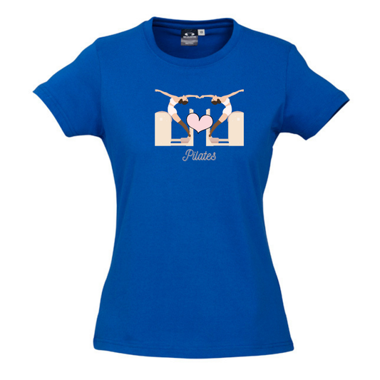 WOMENS ROUND NECK TEE - Pilates with Ladder Barrels